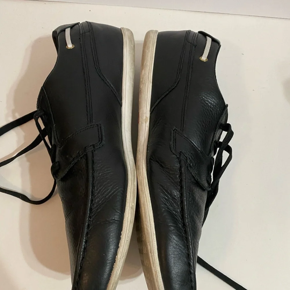 Lacoste Men's Black Leather Shoes Size 12